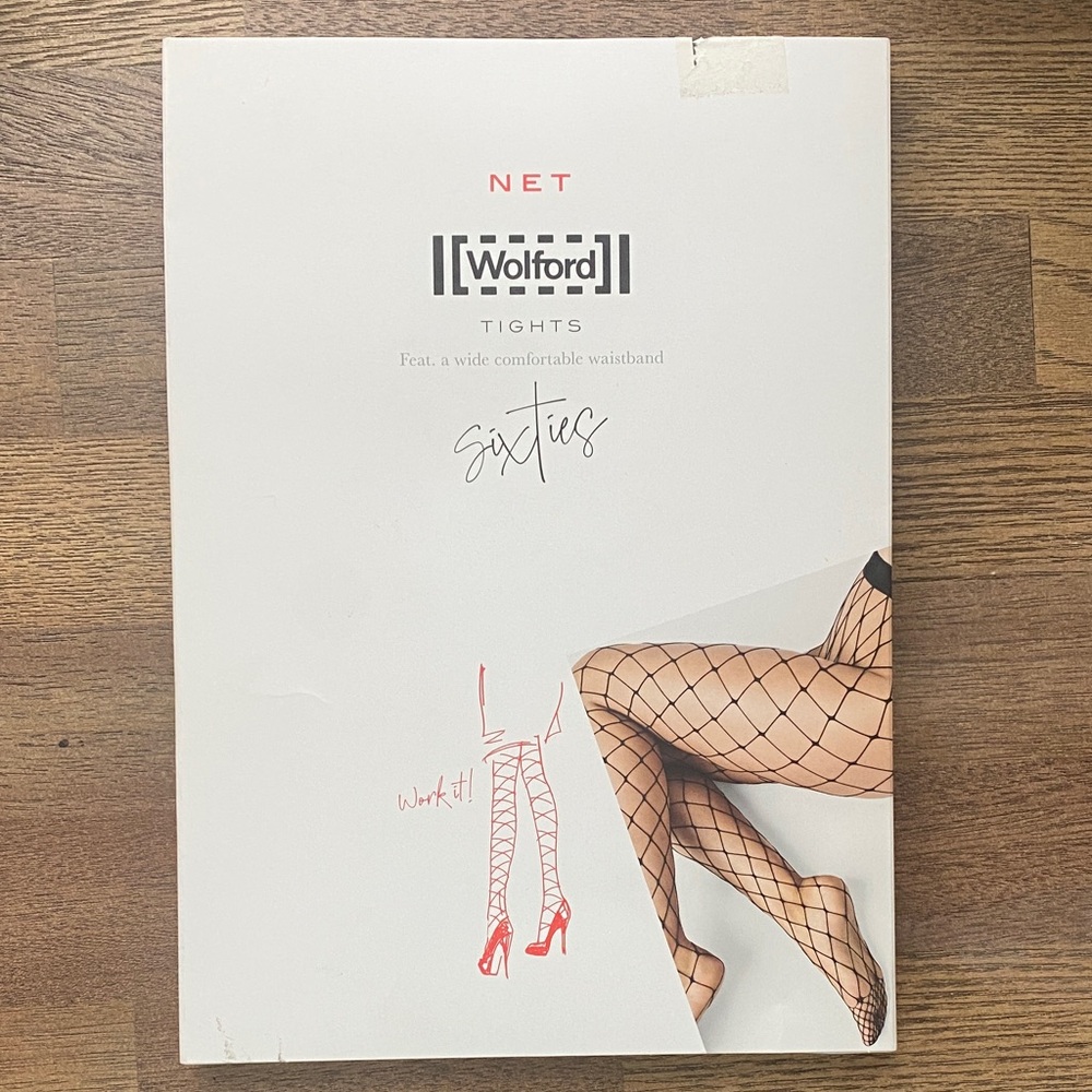 Wolford Tights Sixties Net Fishnet  Pantyhose Size Large
